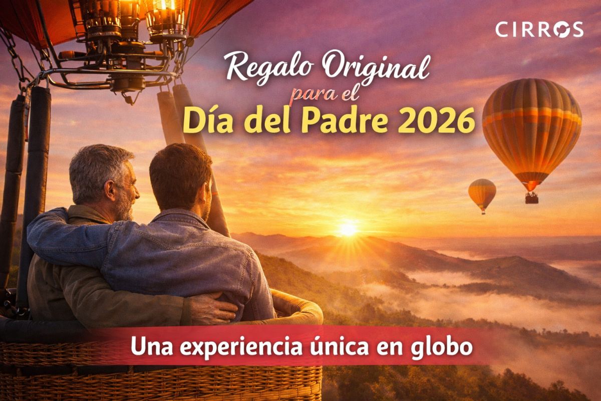DiaDelPadre Pareja disfrutando de un vuelo en globo como experiencia para regalar en San Valentín